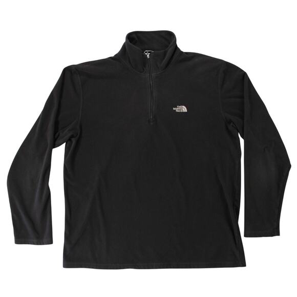 The North Face TKA 100 Black Fleece 1/4 Zip Pullover Men's Size Large - Picture 1 of 8